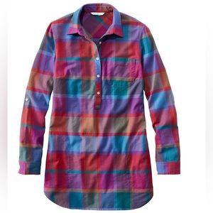 L.L.Bean Women's Signature Lightweight Flannel Tunic Shirt Dress Women’s size XS